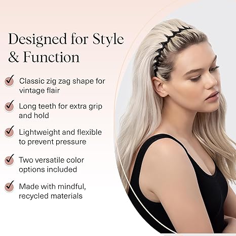 🌿 Zig Zag Headband | Stay-Put, No-Slip & Made from Recycled Materials